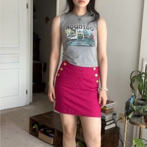 Tommy Hilfiger pink wool mini skirt